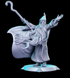 a statue of a wizard holding a staff