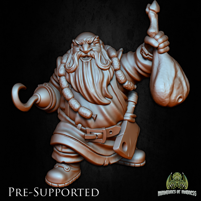 Ungart Bonecutter Butcher Dwarf  - 28mm or 32mm Miniatures of Madness Mini Villagers