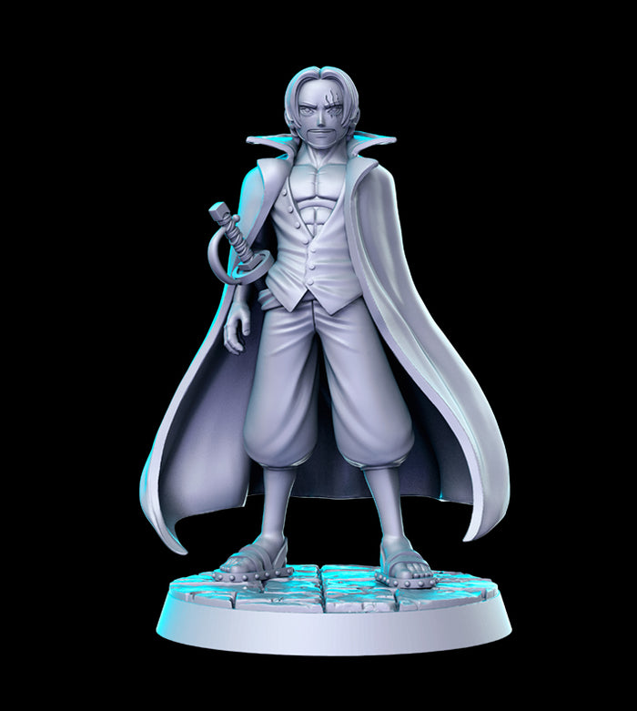 Chanks Pirate Red Hair Scared Eye Swordsman Fighter - 28mm or 32mm Miniatures RN Estudio Mini OP Anime 11