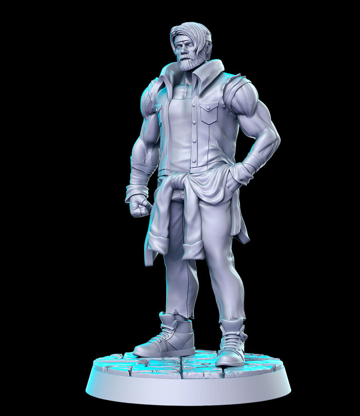 Axel Stone Brawny Bodyguard Martial Artist Fighter - 28mm or 32mm Miniatures RN Estudio Mini Street Rage 4