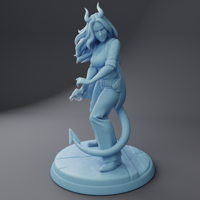 Succubus PI Sexy Female - 28mm 32mm 54mm or 75mm Miniatures Twin Goddess Fantasy Crime Drama