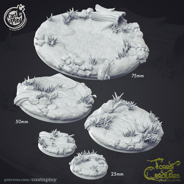 Creature Bases for D&D Miniatures Beast Animals Critters Wildlife 25mm 50mm or 75mm - Dungeons and Dragons, Pathfinder, Tabletop Cast N Play