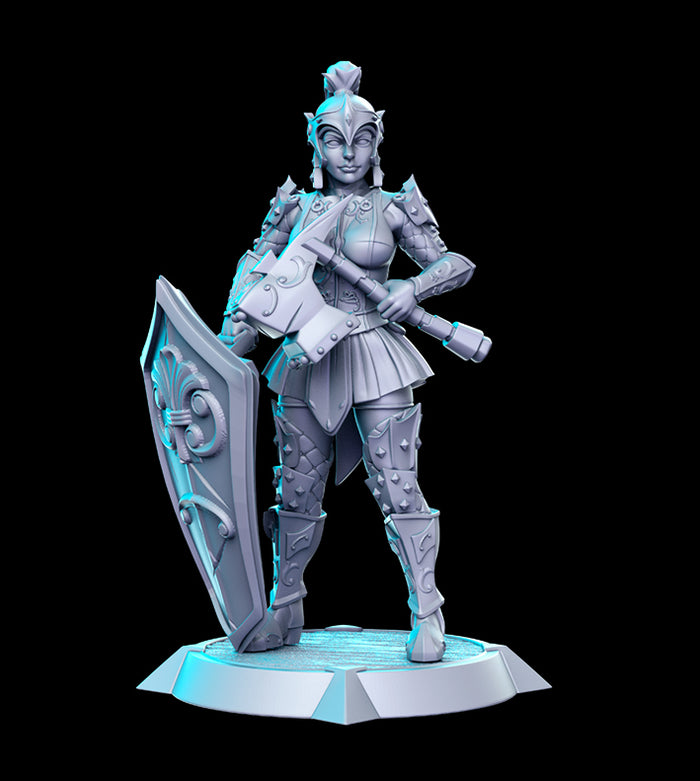 Cara Sexy Female Armored Fighter Knight - 28mm or 32mm Miniatures RN Estudio Mini JRPG Vol 19-Western Vol 3-Death Match Vol 1