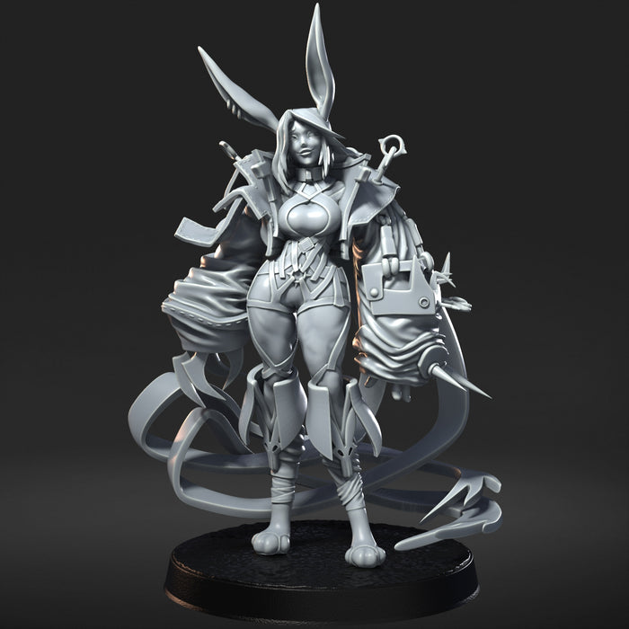 Mira Bunny Sexy Dangerous Cyberpunk Rabbit Girl - 28mm or 32mm Miniatures RN Estudio Mini CP 2077