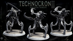 a set of three miniature figurines of a demon