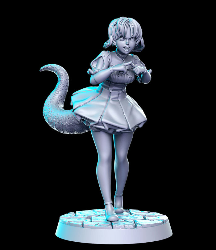Dragonborn Sexy Female Anime Maid  - 28mm or 32mm Miniatures RN Estudio Mini JRPG Vol 29