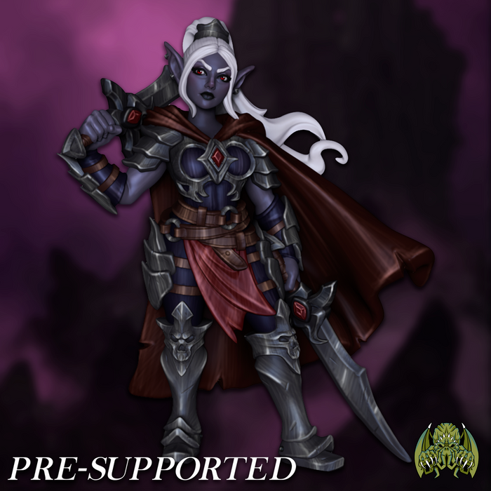 Drizara Female Sexy Dark Elf Drow SFW or NSFW Warrior Fighter Paladin - 28mm or 32mm Miniatures of Madness Mini Prison