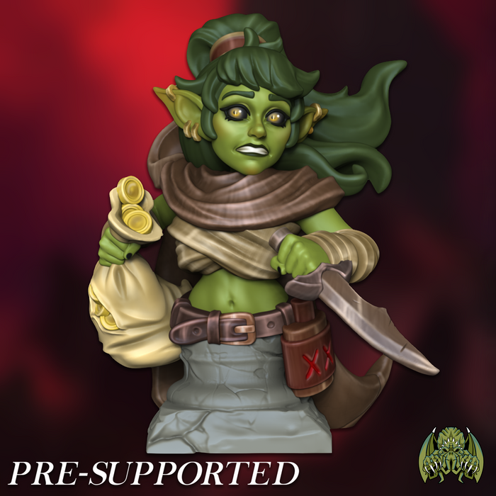 Nyxi Sexy Female Goblin Rogue Thief - Miniatures of Madness Bust Explosion
