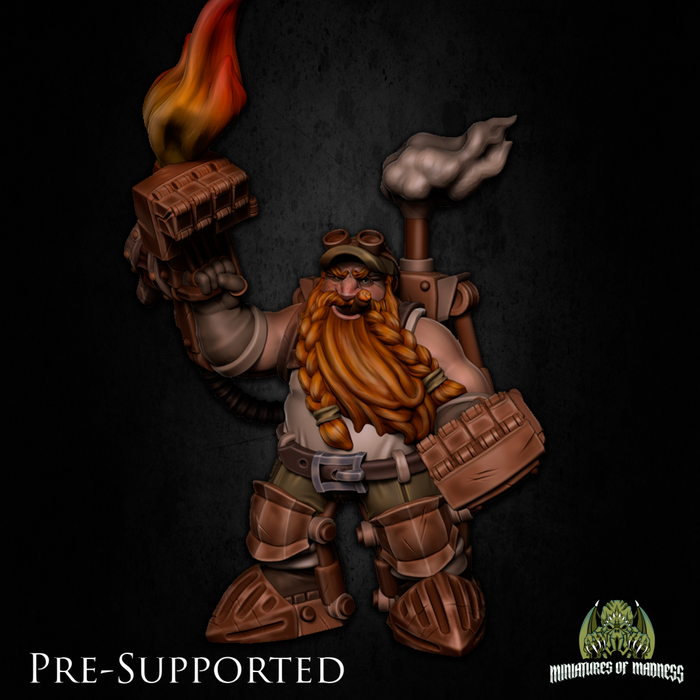 Thomyr Hardspring Artificer Mecha and Non Mecha options - 28mm or 32mm Miniatures of Madness Mini Villagers