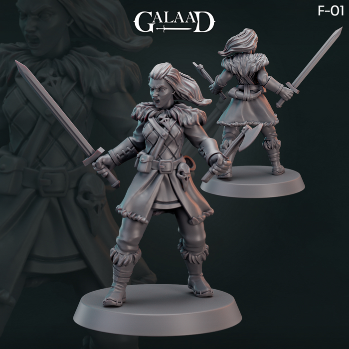 Viking Warriors with Werewolf - 28mm 32mm Miniatures - Norse Fighters