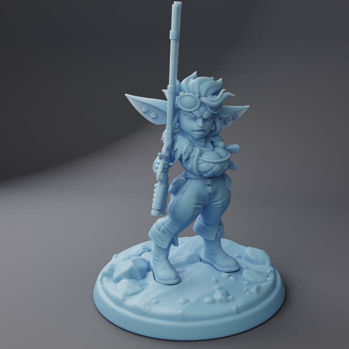 Quinn the Goblin Gunner - 28mm 32mm 54mm or 75mm Miniatures Twin Goddess Girl Power