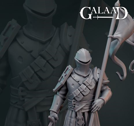 Enlarged Human Knight W/ Frog Helm - 54mm Miniatures - Back from War