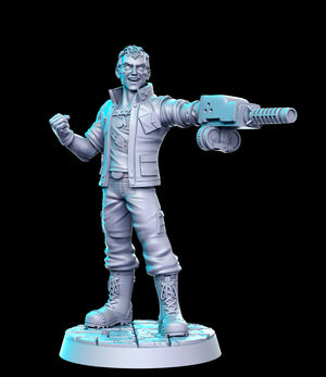 a statue of a man with a gun