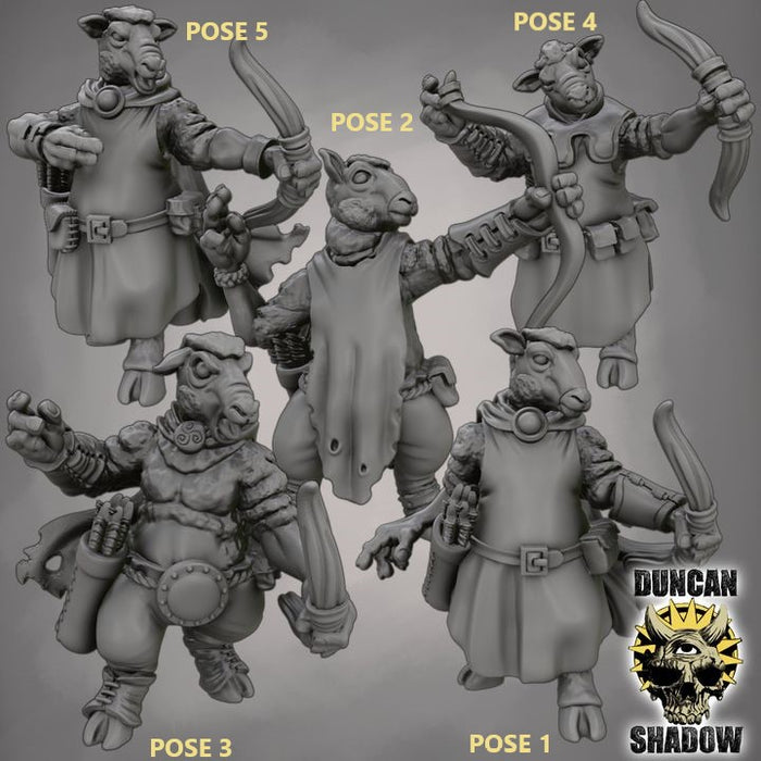 Sheep Folk W/ Bows Ram Woodland Ranger Archers 28mm or 32mm Miniatures Woolpack