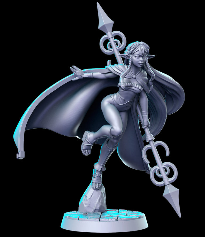 Rosalinde Sexy Female Elven Augur Ranger Druid - 28mm or 32mm Miniatures RN Estudio Mini JRPG Vol 36