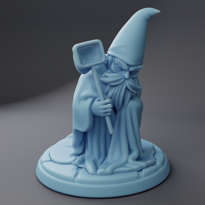 Mall Wizard Tiny Gnome Magic - 28mm 32mm 54mm or 75mm Miniatures Twin Goddess Reforged