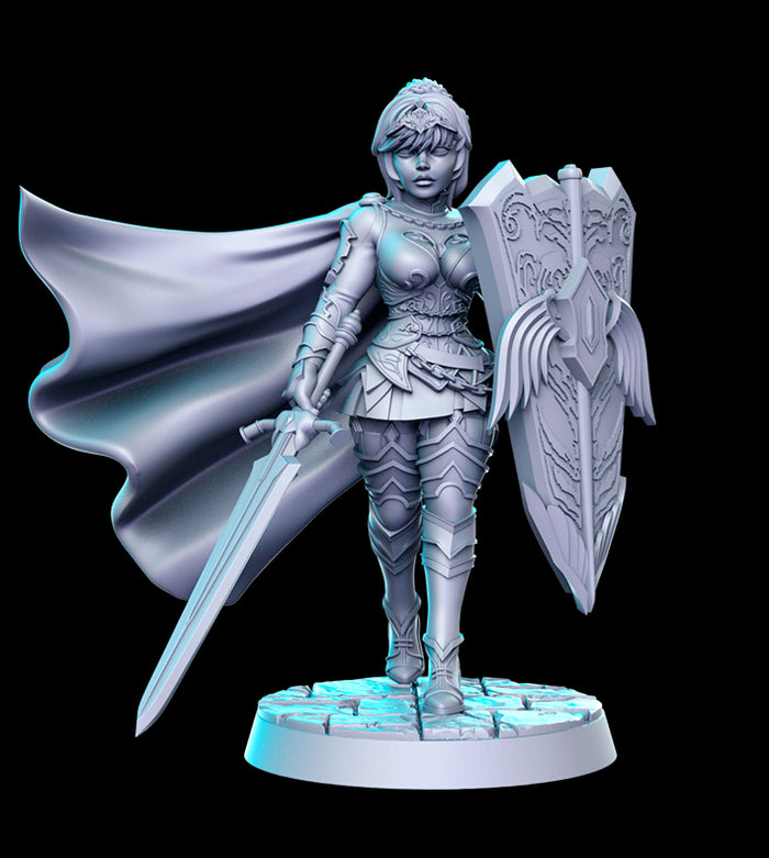 Sharlotte Sexy Female Armored Fighter Knight Swordsman - 28mm or 32mm Miniatures RN Estudio Mini JRPG Vol 24