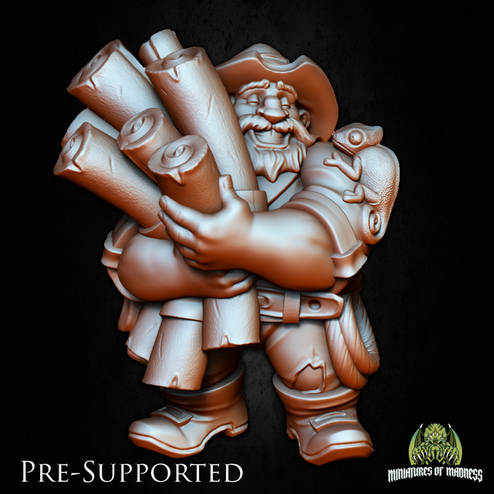 Fardin Orebrow Dwarf Archeologist Scholar - 28mm or 32mm Miniatures of Madness Mini Villagers