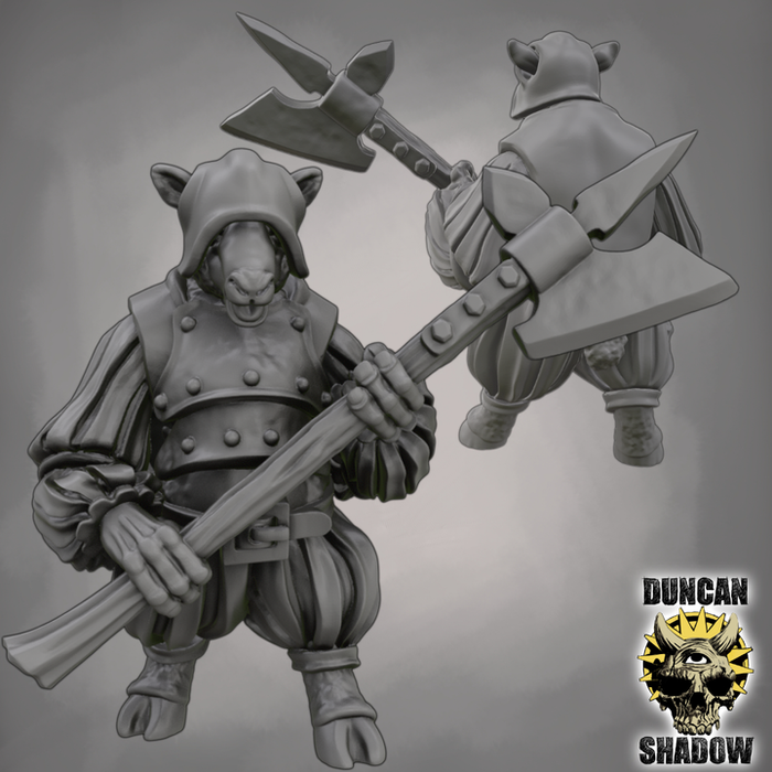 Sheep Folk W/ Poleaxes Ram Warrior Fighter Soldiers 28mm or 32mm Miniatures Woolpack