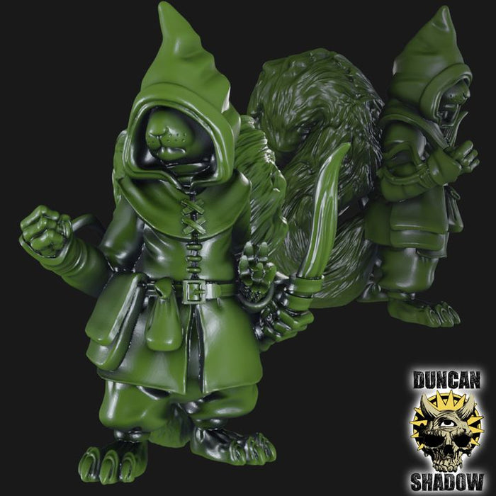 Scurryni Squirrel Folk Rangers Thornwatch Archers 28mm or 32mm Miniatures Neon Grove