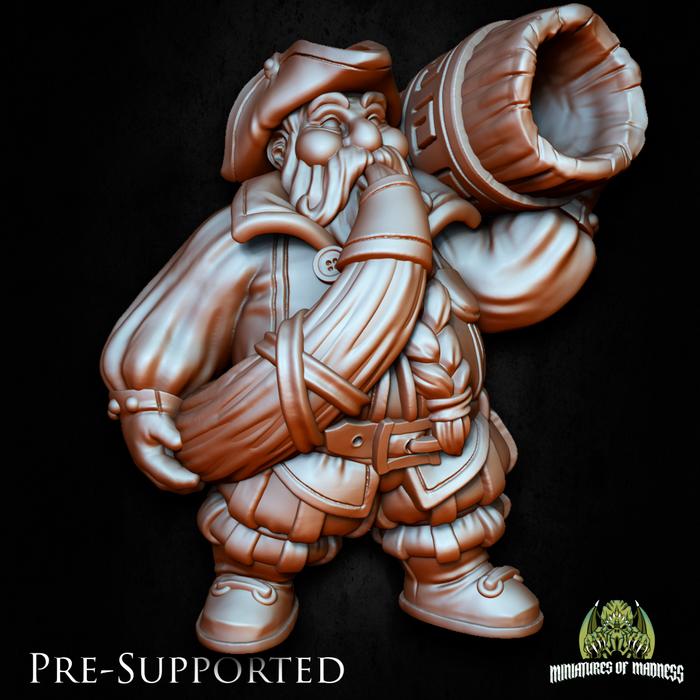 Emrdard Singstone Bard Dwarf Musician - 28mm or 32mm Miniatures of Madness Mini Villagers