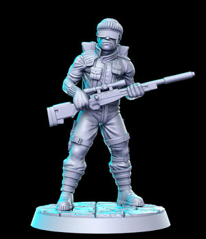 a 3d model of a soldier with a gun