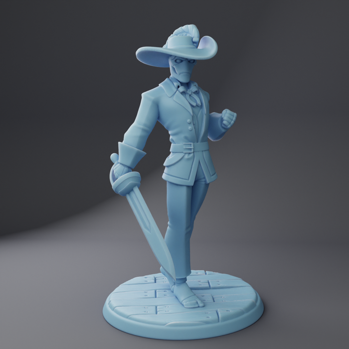 Warforged Swashbuckler Musketeer - 28mm 32mm 54mm or 75mm Miniatures Twin Goddess Murder Hug