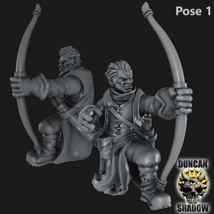 Woodland Ranger Fighters W/ Spears 28mm 32mm D&D Resin Miniature Dungeons and Dragons Roleplaying Duncan Luca Woodland Rangers and Fungus