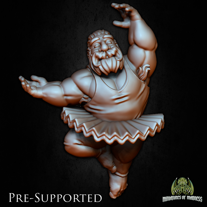 Bobby Iveron Dancer Dwarf Tattoo Male Ballerina - 28mm or 32mm Miniatures of Madness Mini Villagers