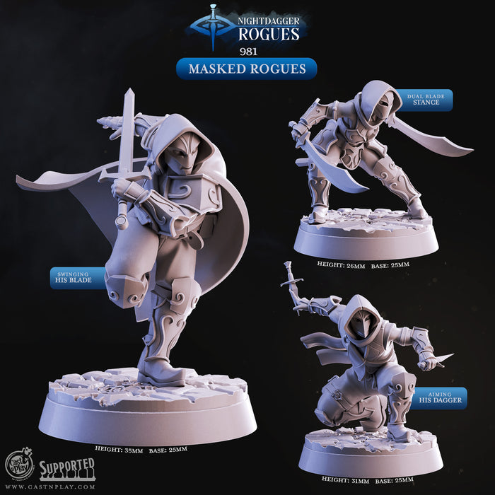 Masked Rogue Assassin Ninja 28mm or 32mm Miniatures Nightdagger