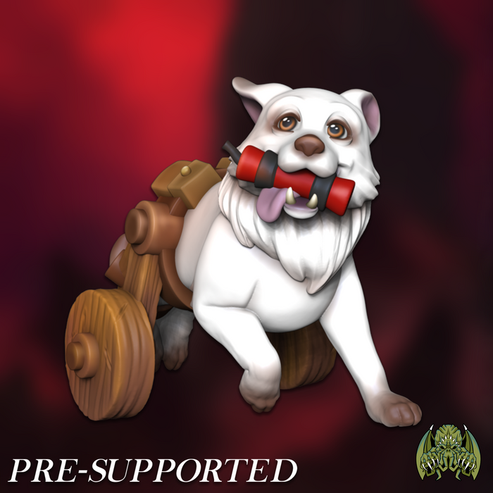 Fuse Dog Steampunk Pet Companion Wheelchair - 28mm or 32mm Miniatures of Madness Mini Explosion