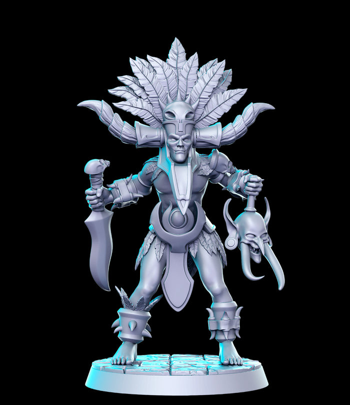 Neziba Evil Undead Necromancer Wizard - 28mm or 32mm Miniatures RN Estudio Mini Blizzard Vol 6