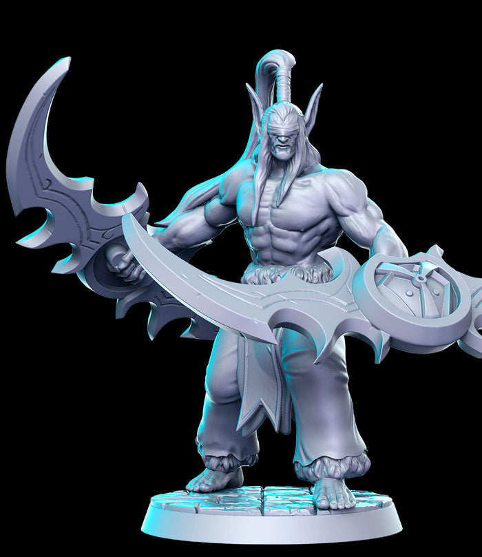 Illidan the Betrayer Demon Hunter Sorcerer Night Elf - 28mm or 32mm Miniatures RN Estudio Mini Blizzard Vol. 6