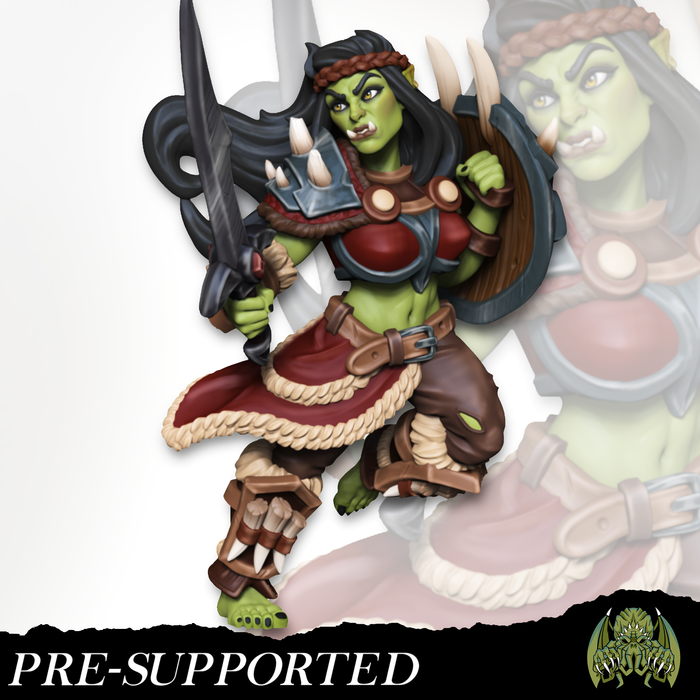 Draxa SFW and NSFW Orc Warrior - 28mm or 32mm Miniatures of Madness Mini Dungeon