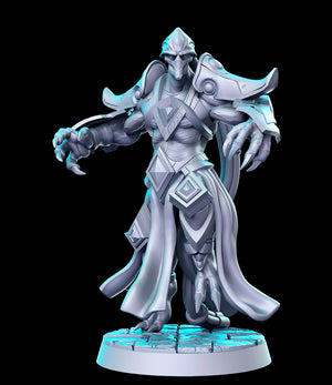 a statue of a man with a sword on a black background