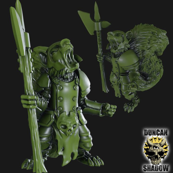 Scurryni Squirrel Folk W/ Polearms Thornwatch Gang 28mm or 32mm Miniatures Neon Grove