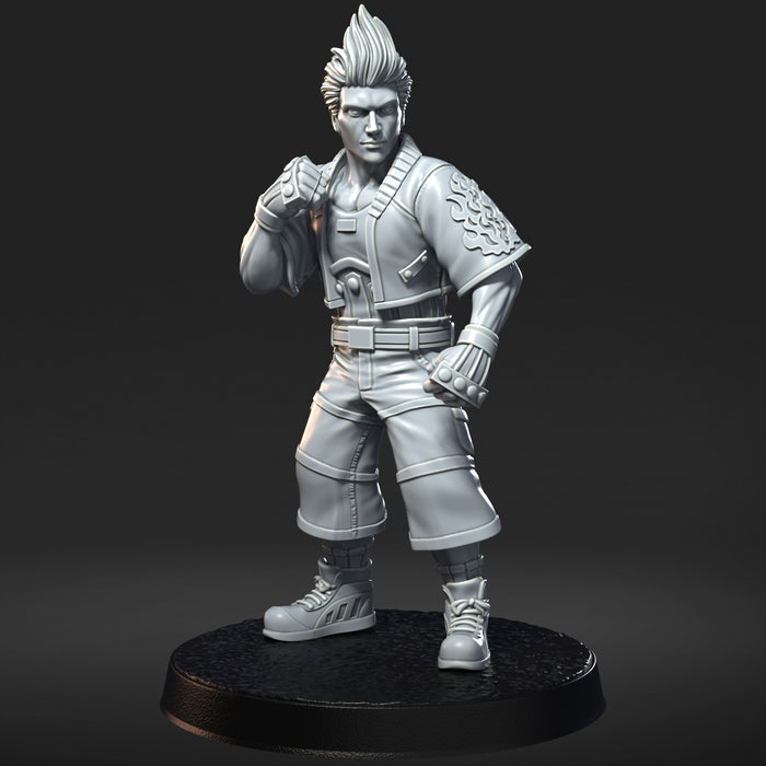 Zell Short Scrappy Gloved Mercenary - 28mm or 32mm Fantasy Miniatures RN Estudio Mini Anime JRPG FF