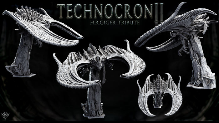 Derelict Drones - 32mm Scale 3D Resin Printed Miniature Mini Monster Mayhem Mini - Technocron II H.R. Giger Tribute