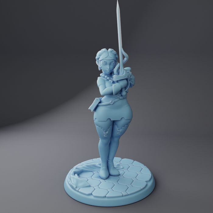 Kesselle Sexy Female Fencer- 28mm 32mm 54mm or 75mm Miniatures Twin Goddess Dangerous Curves