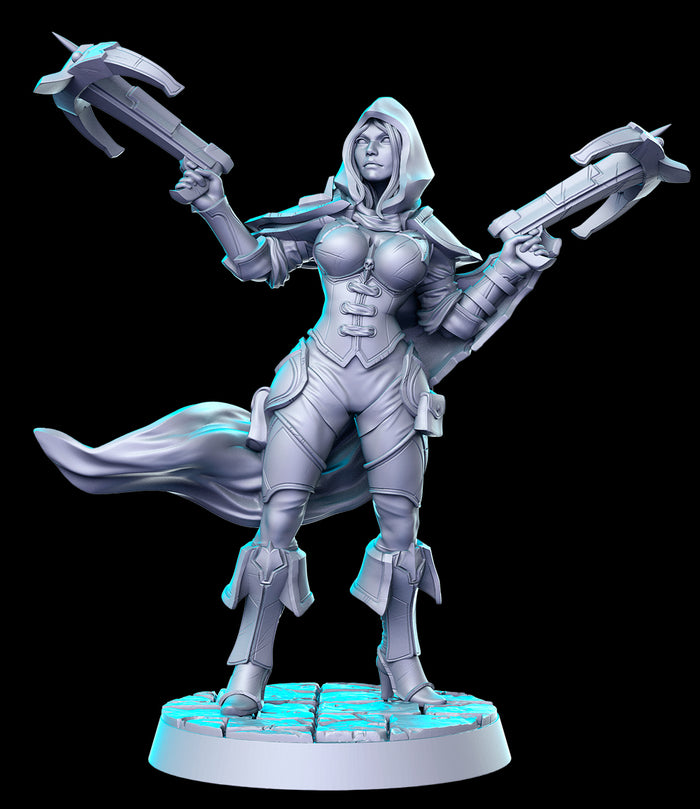 Valla Sexy Female Ranger Hunter W/ Crossbolt Demon Assassin - 28mm or 32mm Miniatures RN Estudio Mini Blizz