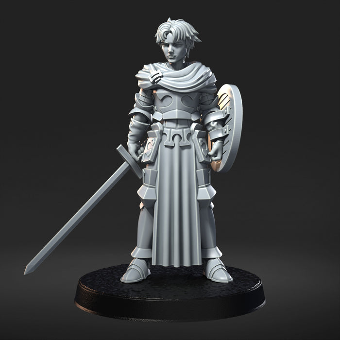 Alain Crown Prince Warrior Knight Fighter - 28mm or 32mm Miniatures RN Estudio Mini RPG Unicorn Overlord
