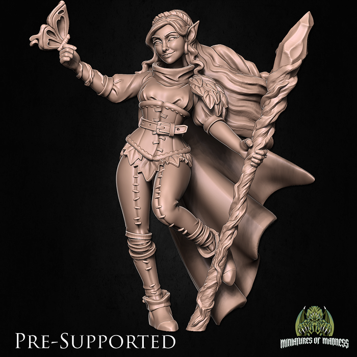 Loreil Softvale SFW or NSFW Sexy Female Elven Forest Druid - 28mm or 32mm Miniatures of Madness Mini Spellcasters