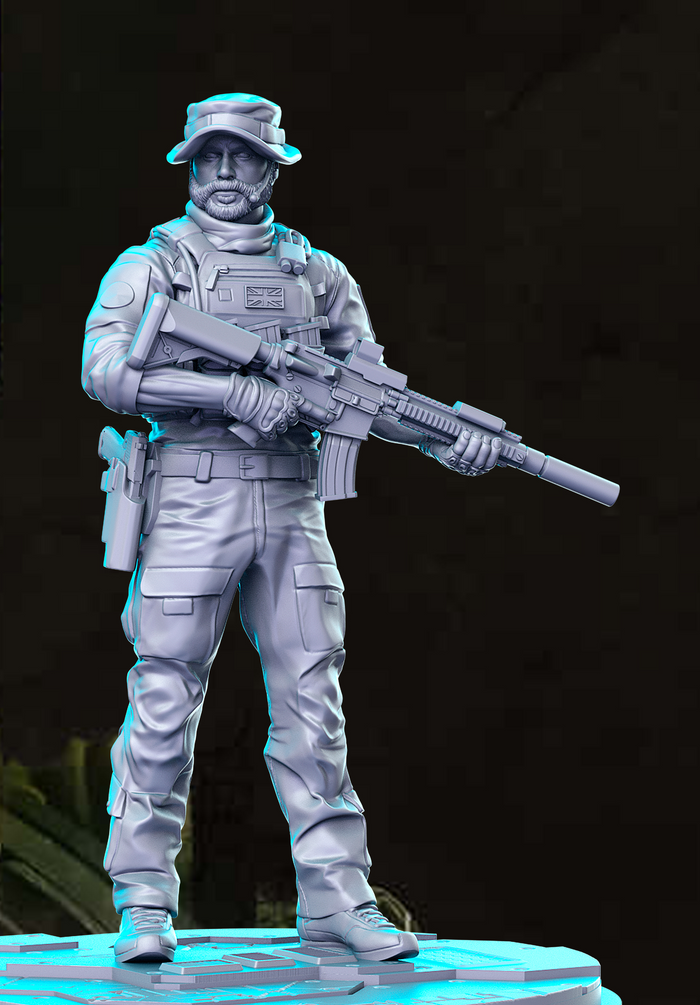Captain Price Military Lieutenant Gunner Soldier Snipper - 28mm or 32mm Miniatures RN Estudio Mini Champions CoD
