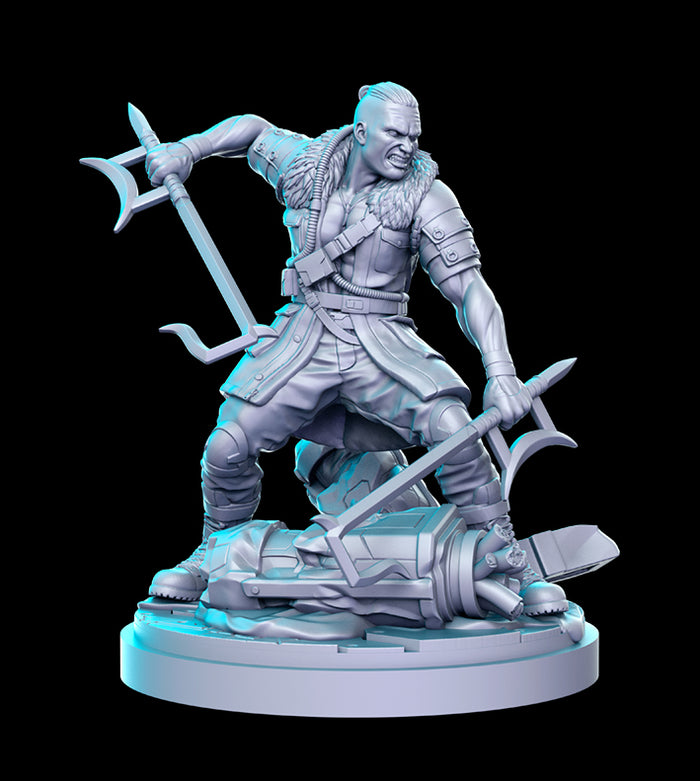 Kabal Villain Warrior - 28mm or 32mm Miniatures RN Estudio Mini JRPG Vol 19-Western Vol 3-Death Match Vol 1