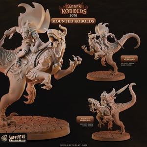 Mounted Kobolds, a fantasy roleplaying game from 1978, featuring various detailed models of these creatures.