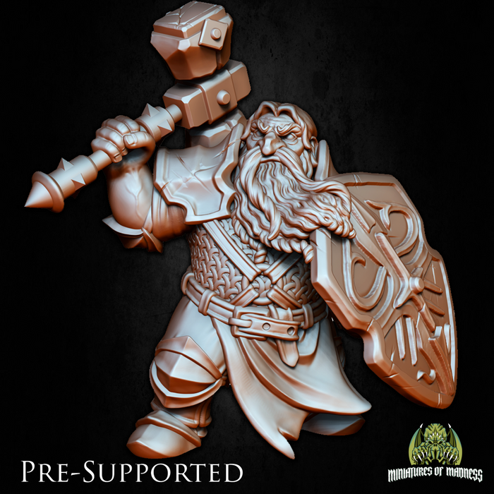 Dolgurn Bloodcoat Knight Warrior Fighter Dwarf - 28mm or 32mm Miniatures of Madness Mini Villagers