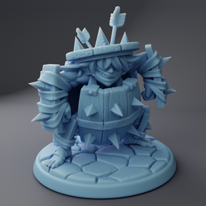 a blue plastic figurine of a knight
