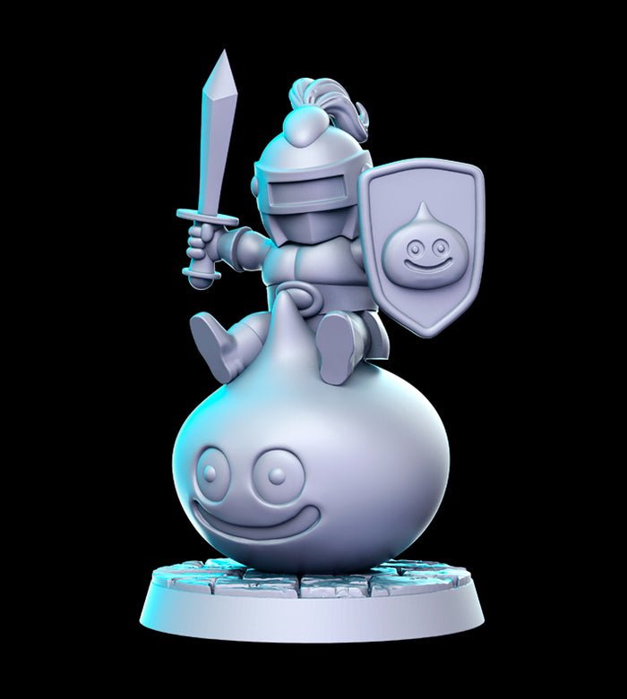 Slime Knight Wielding Sword and Shield Fighter Villain - 28mm or 32mm Miniatures RN Estudio Mini JRPG Vol 24