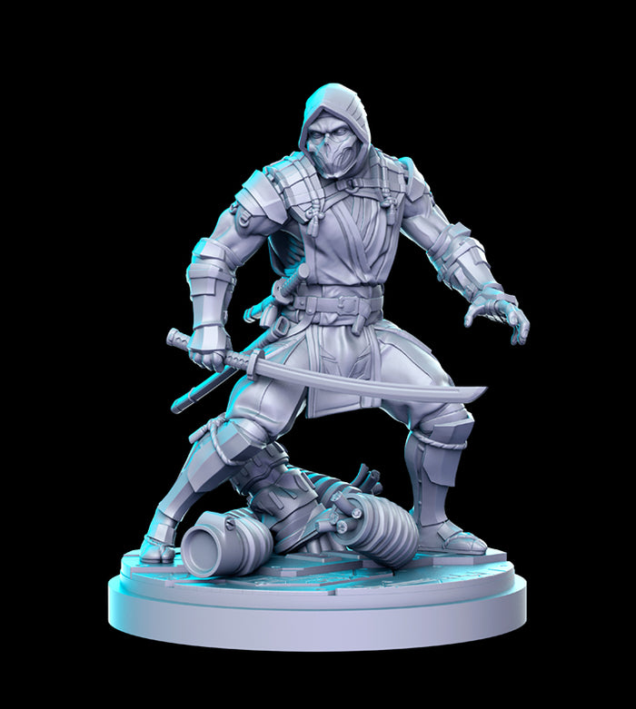 Scorpion Undead Ninja Fighter - 28mm or 32mm Miniatures RN Estudio Mini JRPG Vol 19-Western Vol 3-Death Match Vol 1