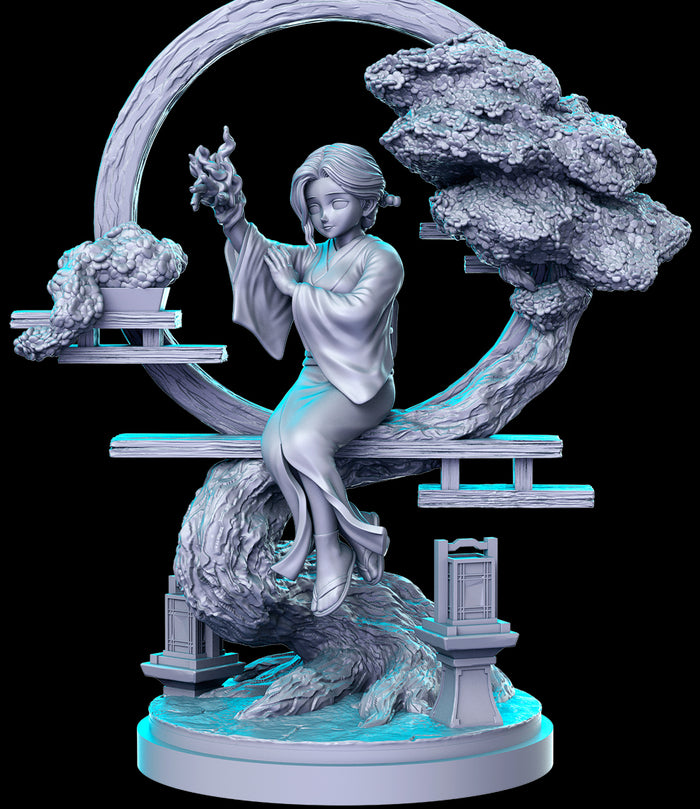 Tamayo Blood Demon Witch Warlock Japanese Female - 28mm or 32mm Miniatures RN Estudio Mini Anime Vol 23